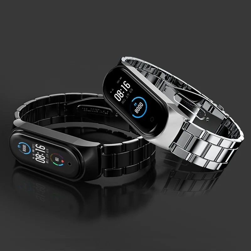 

FGCLSY Strap For Xiaomi Mi Band 3 4 Metal Bracelet Stainless Steel band for Mi Band 4 3 Strap Wristbands