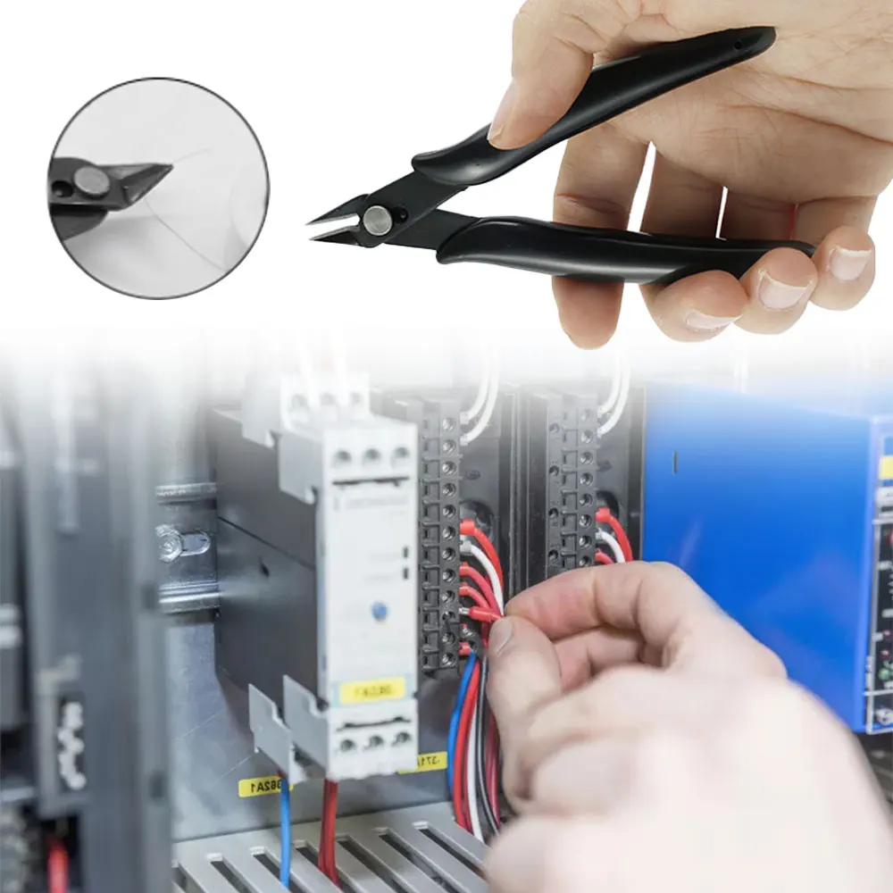 

1Pcs Pliers Wire Stripper Plastic Nippers Electronic Side Wire Cutter Tool Snip Clamp Diagonal Pliers Cable Wire Cutting Pliers