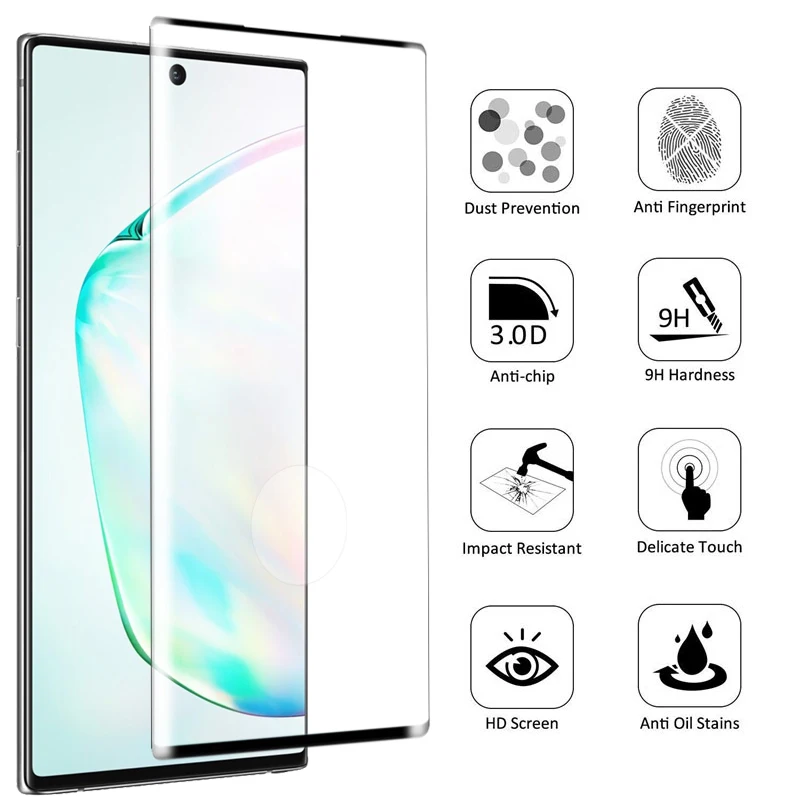 Защитное стекло для samsung note 10 plus закаленное экрана pro 5g | Мобильные телефоны и