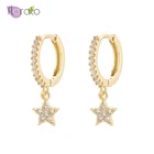 Женские серьги из серебра 925 пробы с пятиконечной звездой