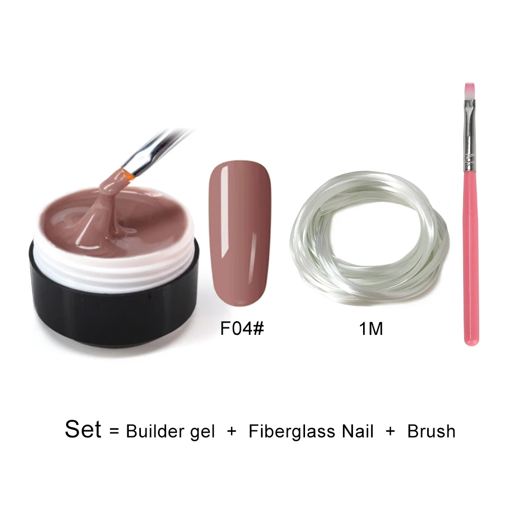 builder gel kit-F04 Полигель набор быстрое строительство кристалл ногтей Удлинительный УФ-гель лак полигель прозрачный розовый гель комплект лаков замочить от 15 мл - Цвет: builder gel kit-F04