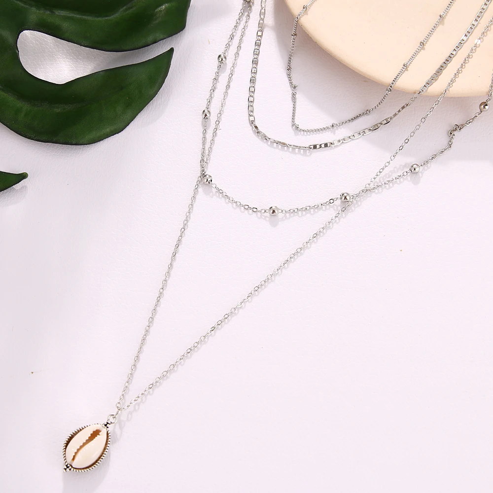 FNIO новые модные Многослойные богемные ожерелья в виде ракушек для женщин девушек