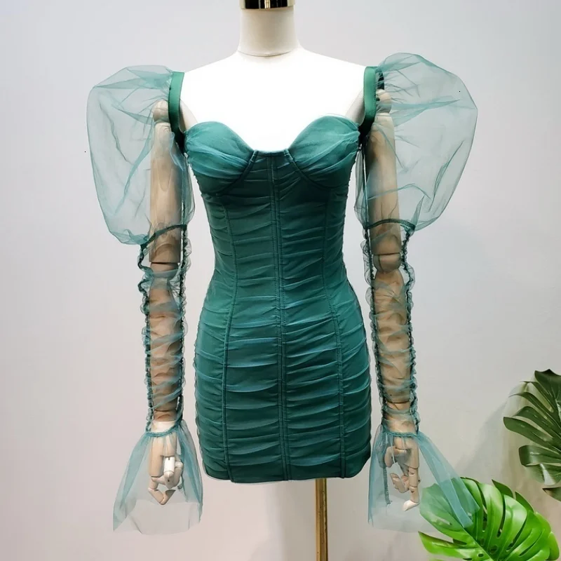 Женское Сетчатое платье с глубоким вырезом облегающее однотонное в английском