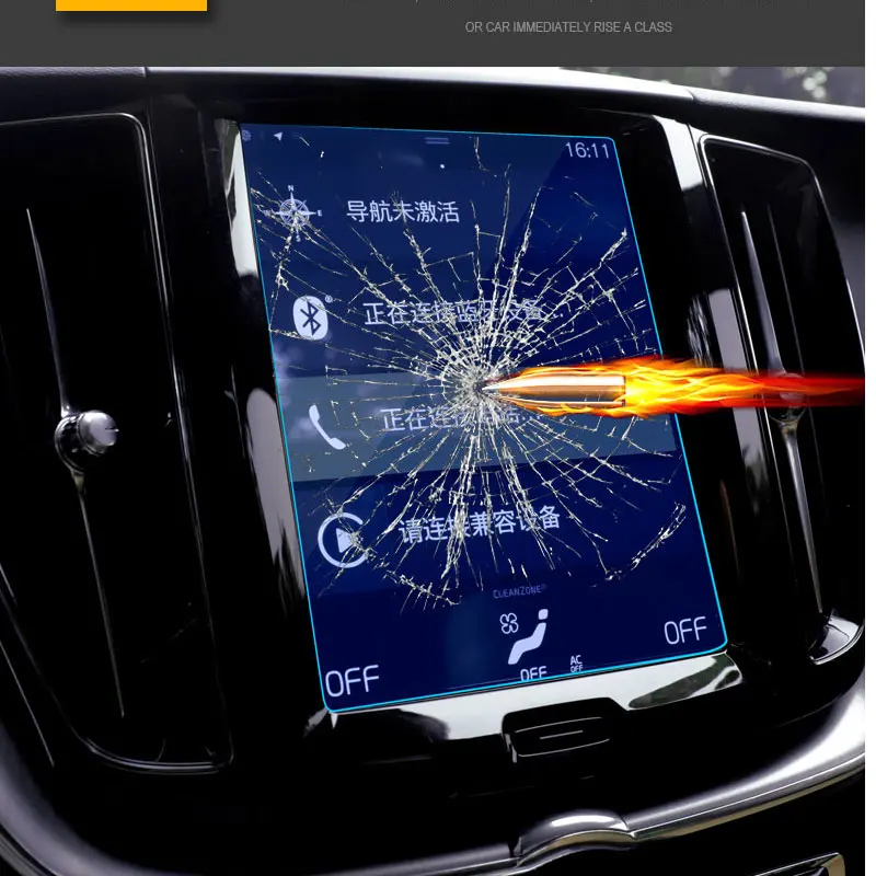 Película protectora de acero para pantalla de navegación GPS de coche, para Volvo XC60 XC90 S90 2015-2018
