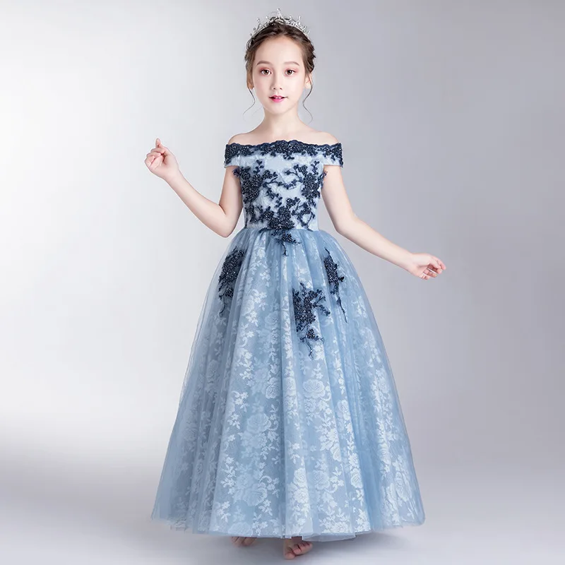 Elegant vestidos de fiesta noche Children Wedding Party Princess first communion Dress Girls Clothes Formal Occasion | Свадьбы и