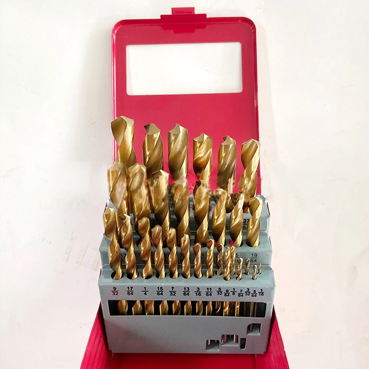 

29PC Titanium Drill Bit Set Multifunctional HSS High Speed Steel Drill Bit Set With Metal Case Portable Power Accessories Set