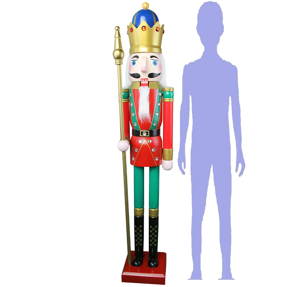 CDL 4feet/120cm/4ft/4foot Life sized large/Giant Red Christmas Wooden Nutcracker King & Soldier Ornament Doll K18