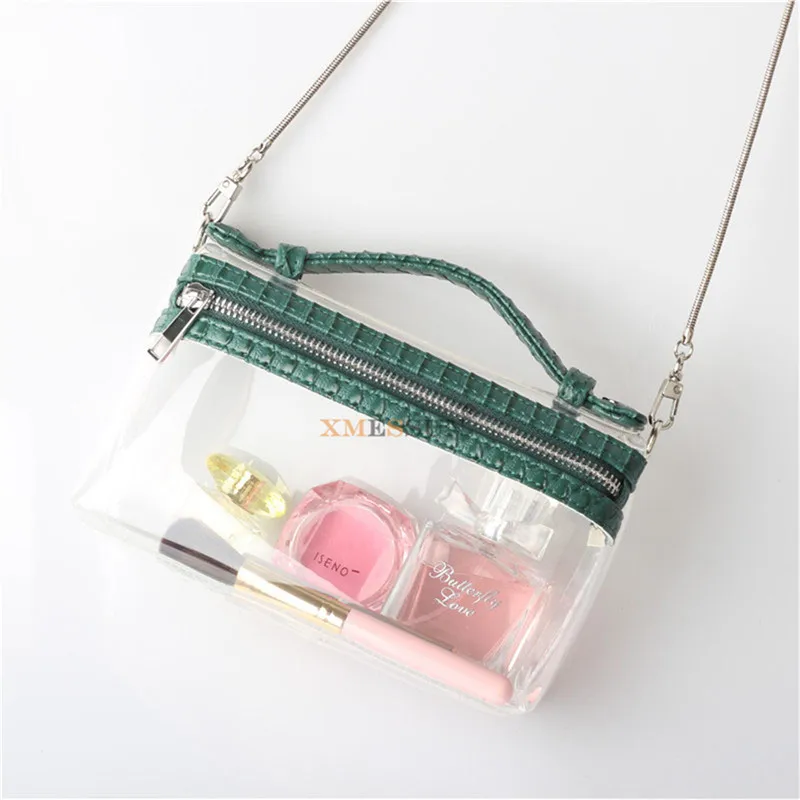 Модная прозрачная сумка клатч XMESSUN тоут через плечо женская для макияжа