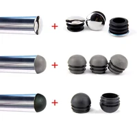 10pc plastic steel pipe end blanking cap 25mm tube insert plug for table chair leg furniture feet dust cover floor protector pad