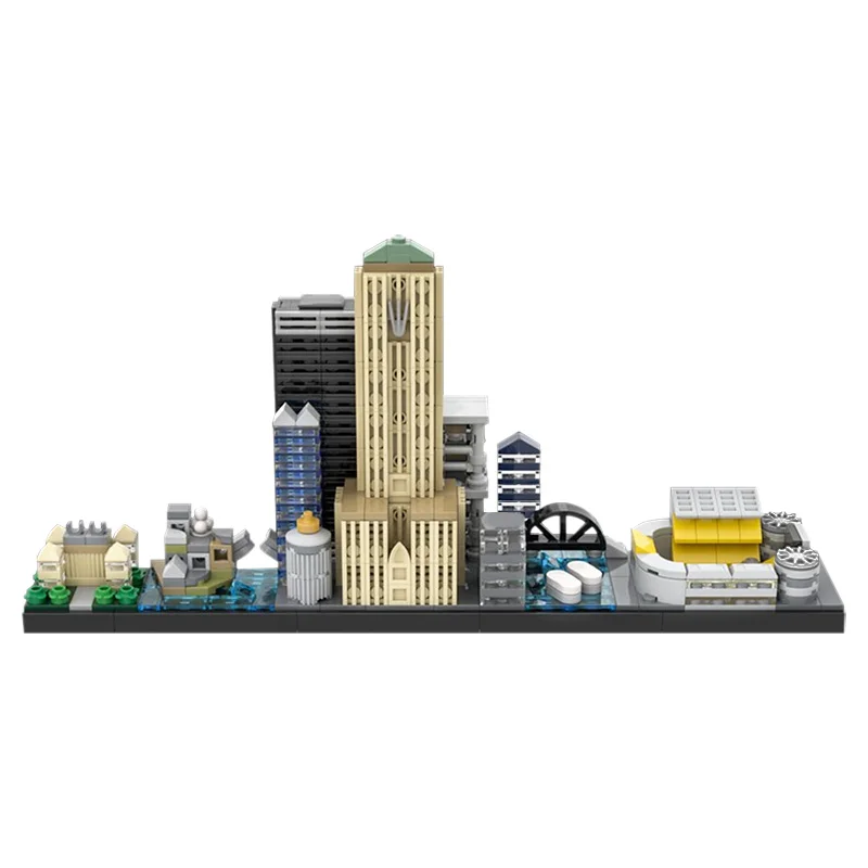 

New City Street View Old Club Model Back To The Future Skyline Architecture Breaking The Bad Buildings Blocks Toy Child Gift