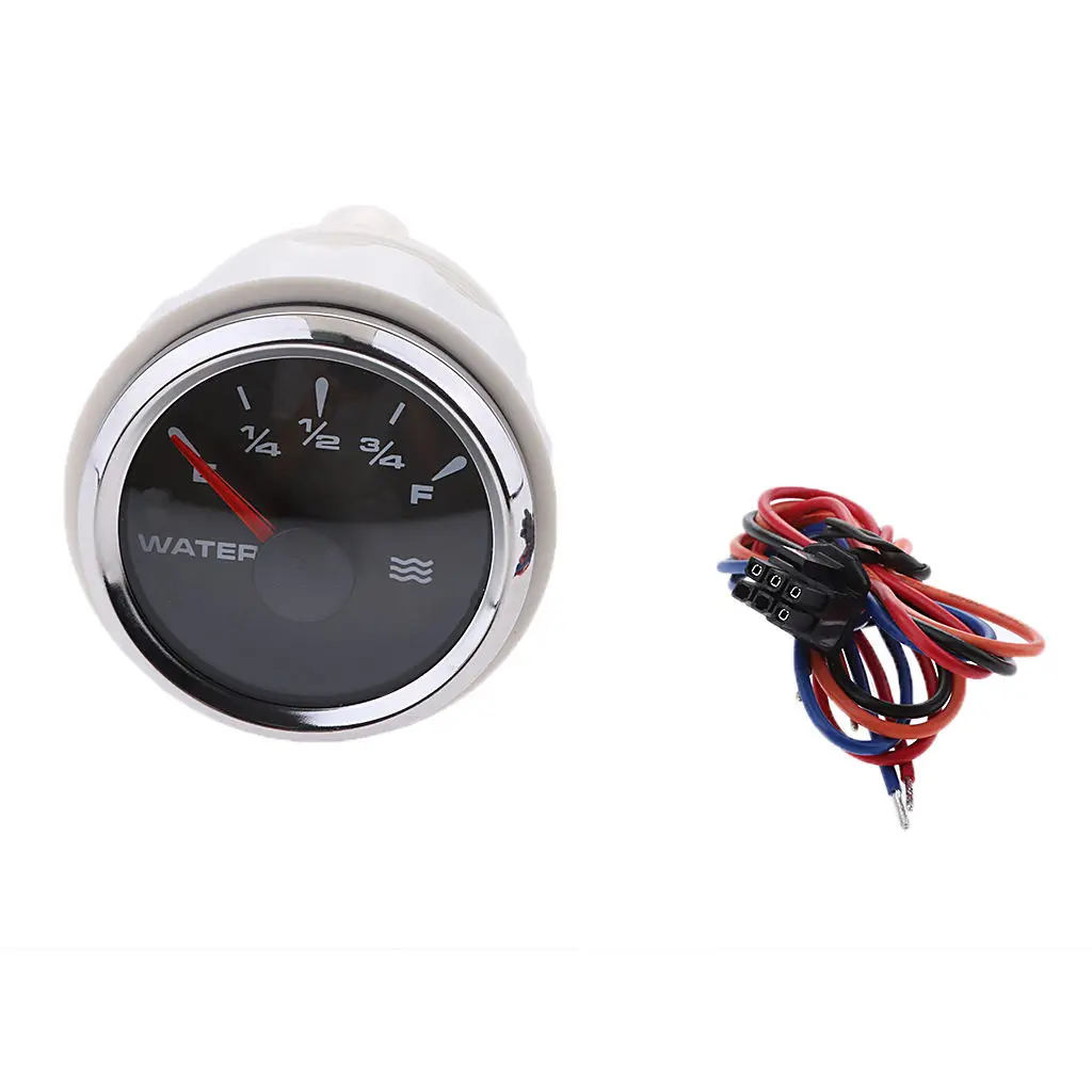 

Marine Boat RV Caravans Chrome Water Tank Level Gauge Meter 9-32V 52mm/2"