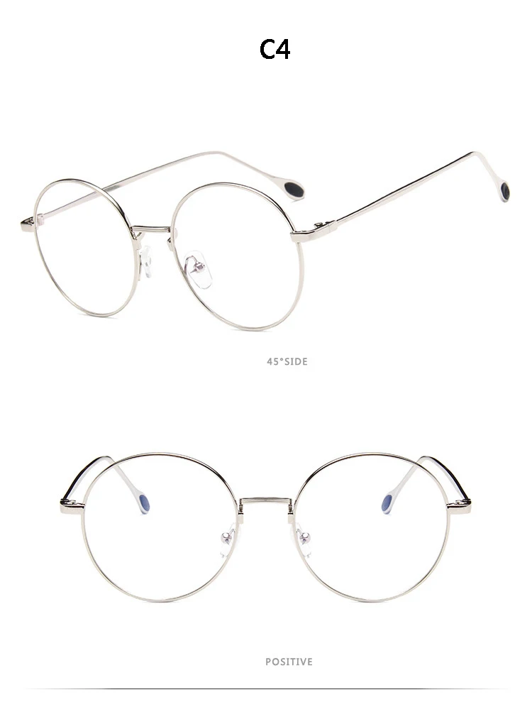 Новые мужские и женские ретро круглые очки прозрачная металлическая оправа для