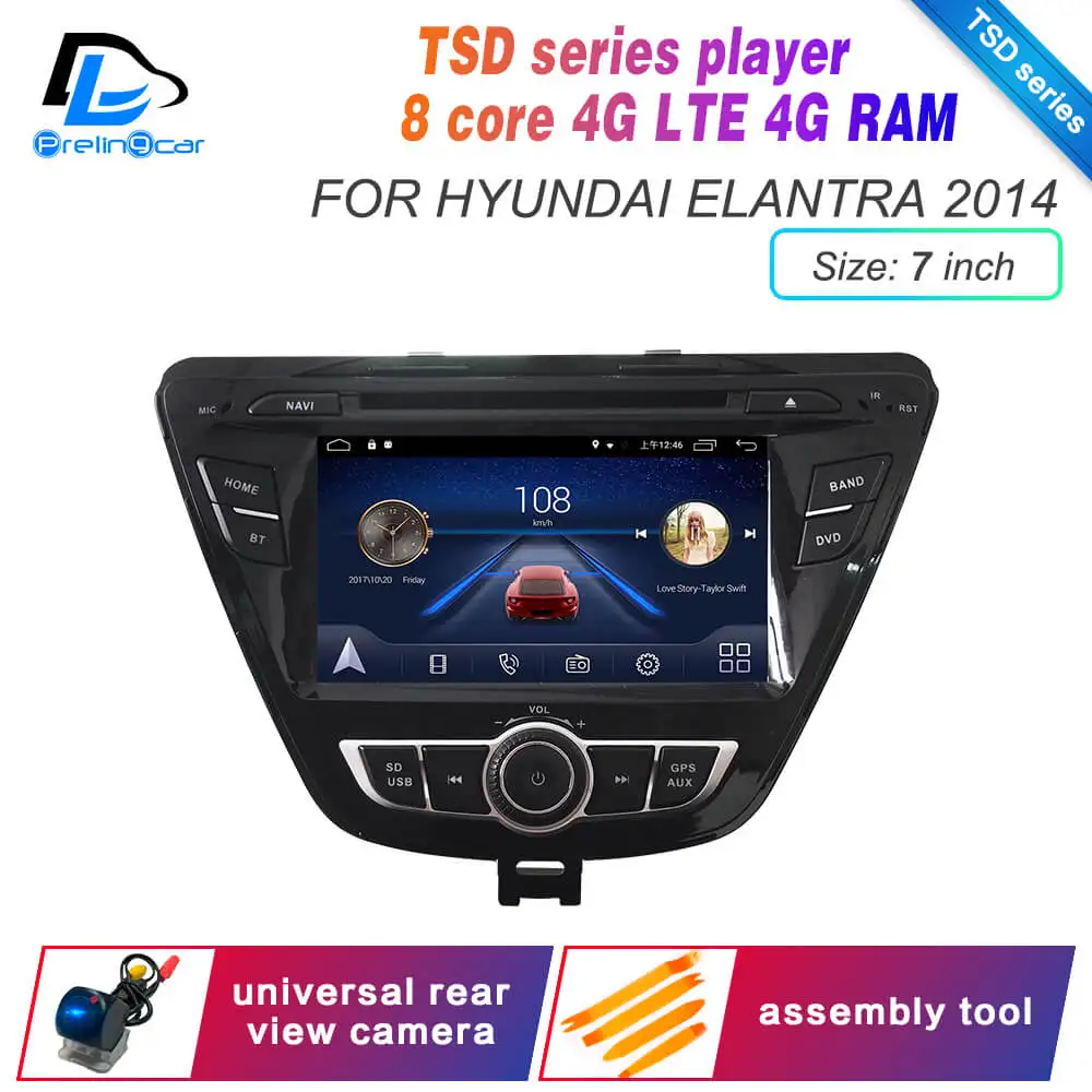 TSD 7inch 14 elantra Android 9,0 DSP 4G Lte мультимедийный dvd-плеер для hyundai elantra 2008 2011 лет автомобильный монитор Радио Стерео навигационная система - Цвет: TSD 7inch 14 elantra