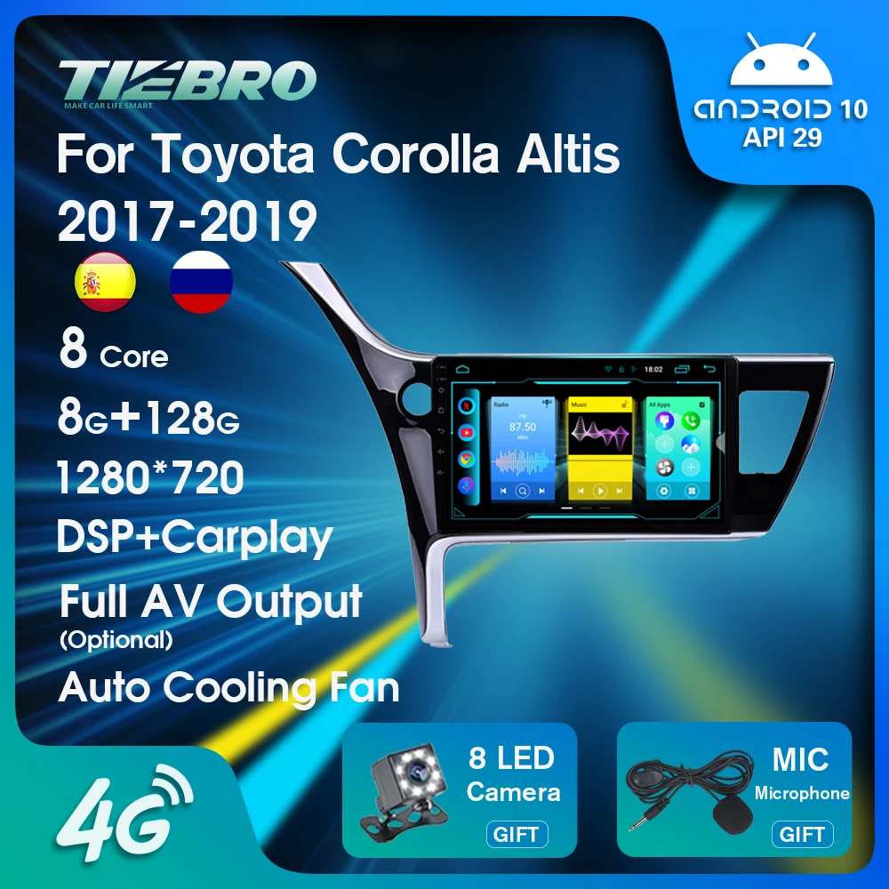 

Автомагнитола 2DIN Android 2017 для Toyota Corolla Altis 2018 2019 с Навигатором для автомобилей стереоприемник 2DIN DVD Carplay DSP 4G