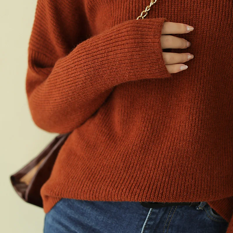 Johnature Women Hooded Pullover Sweaters Vintage Knitted Solid Color Spring Cloths 2020 New Casual Loose | Женская одежда