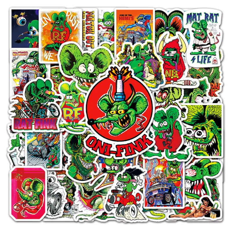 

10/30/50pcs Movie Tales Of The Rat Fink Stickers Villain Diy Car Bike Travel Luggage Phone Guitar Waterproof Cool Kids Girl