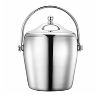 portable ice bucket insulated stainless steel ice bucket freezer ice bucket with lid for parties barbecues and buffets cw