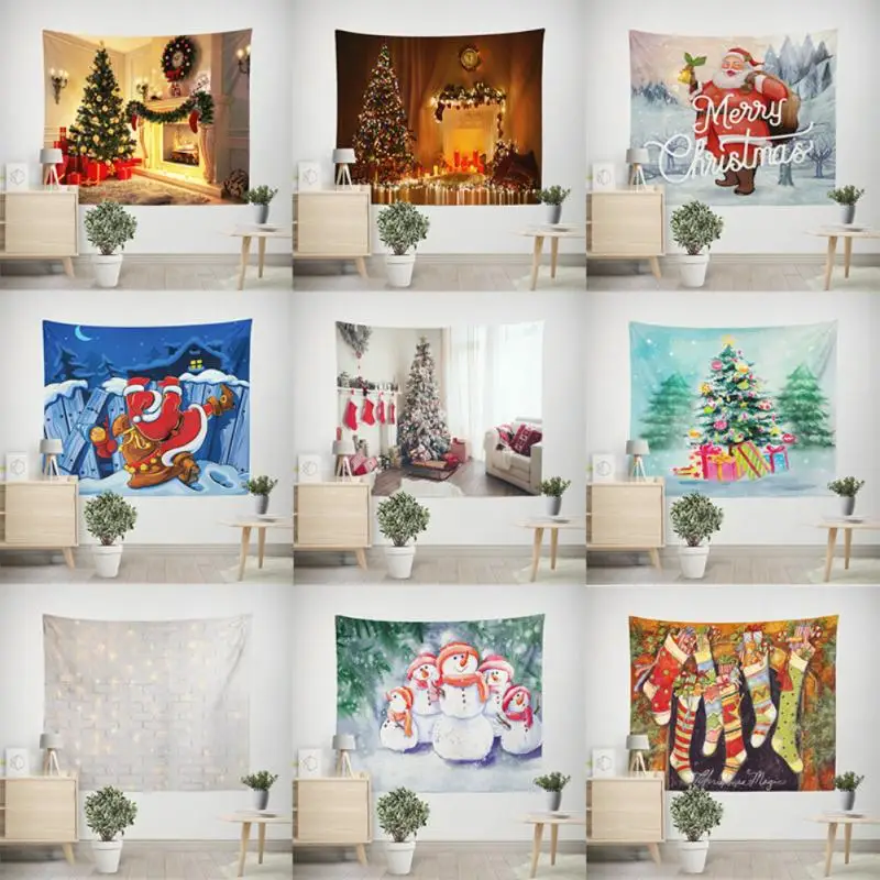 

Tapestry Christmas Backdrop Fireplace Tree Winter Window Interior Baby Birthday Photography Background Navidad Natal Noel Gift