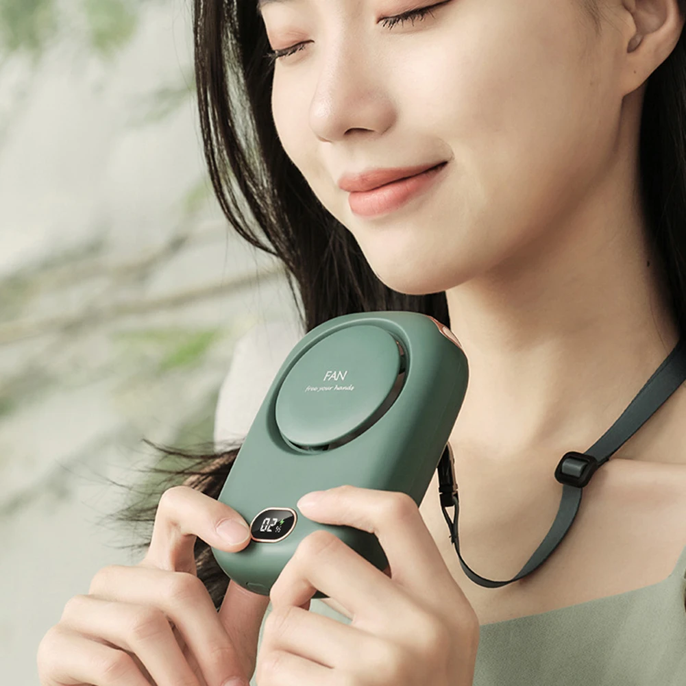 Мини Портативный безлопастной вентилятор на шее USB Перезаряжаемые бесшумный