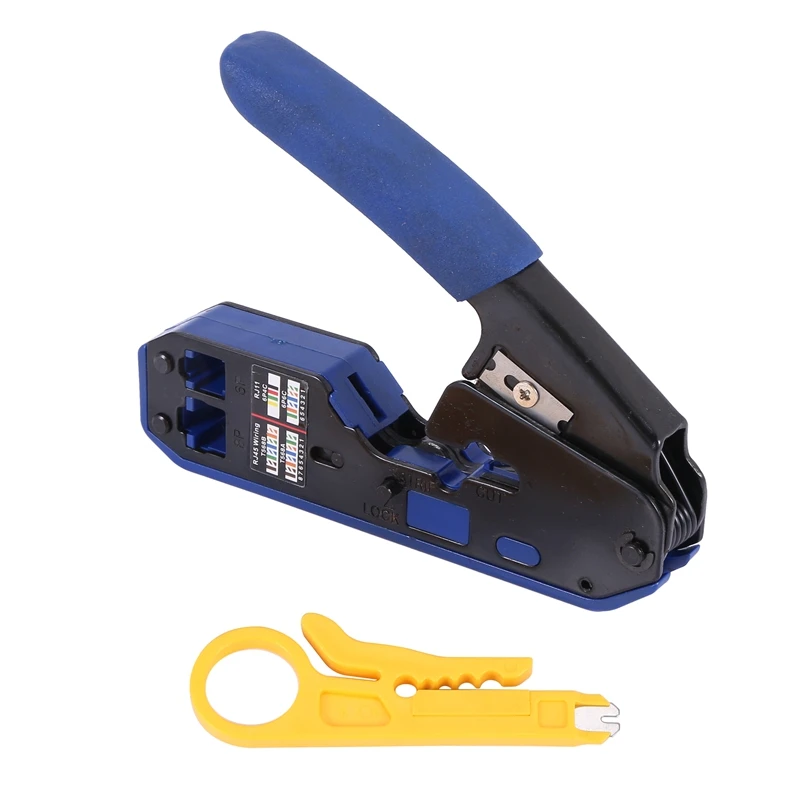 

2 In 1 Rj45 Tool Network Crimper Cable Stripping Plier Stripper For Rj45 Cat6 Cat5e Cat5 Rj11 Rj12 Connector