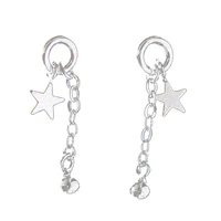 panjbj 925 sterling silver small star ball cute five pointed star drop earrings for women fashion jewelry party wedding gift