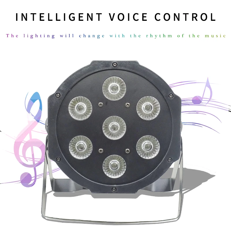 8pcs 7x18W led Par lights RGBWA UV 6in1 flat par dmx512 disco professional stage dj equipment with flight case | Лампы и освещение