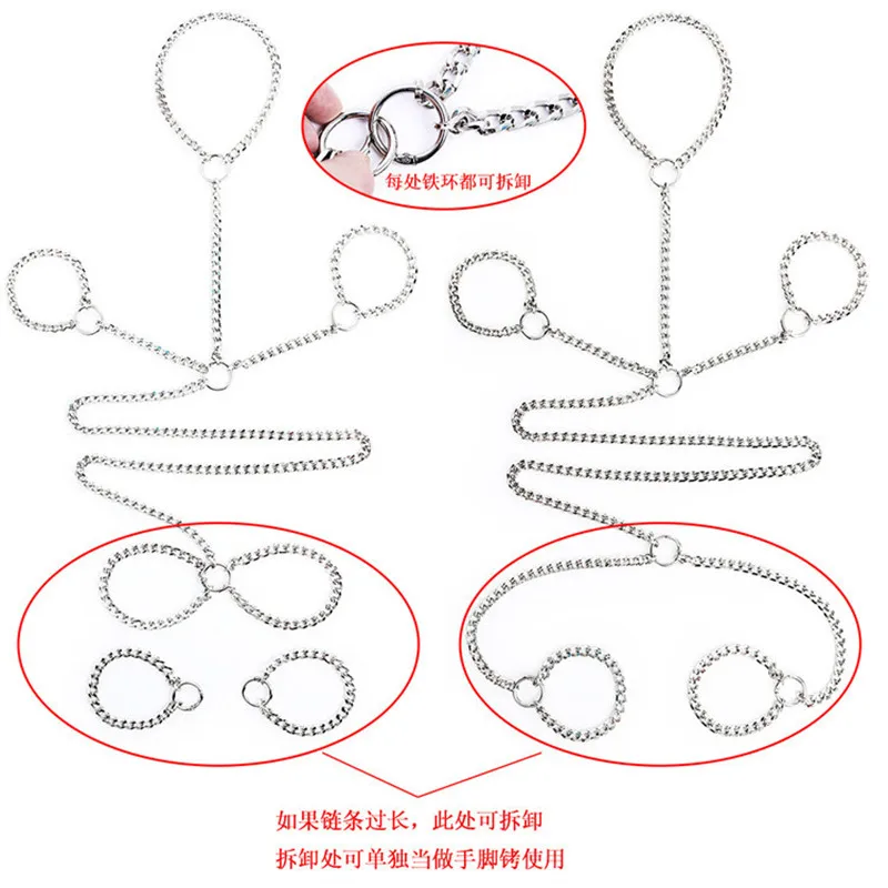 Stainless Steel Neck Collar Metal Handcuff Wrist Ankle Cuff Adult Slave Role Play BDSM Restraint Bondage Sex Toys SP0120 | Красота и
