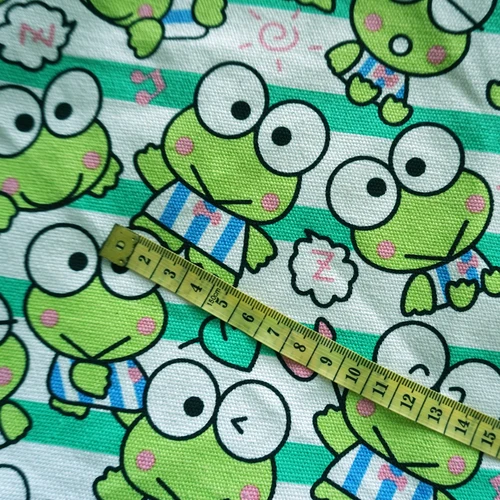 keroppi Keroppi лягушка Печать ручная работа пэтчворк хлопок холст ткань шитье подушка для сумки Diy скатерть-занавеска диван 91 см* 145 см - Цвет: keroppi