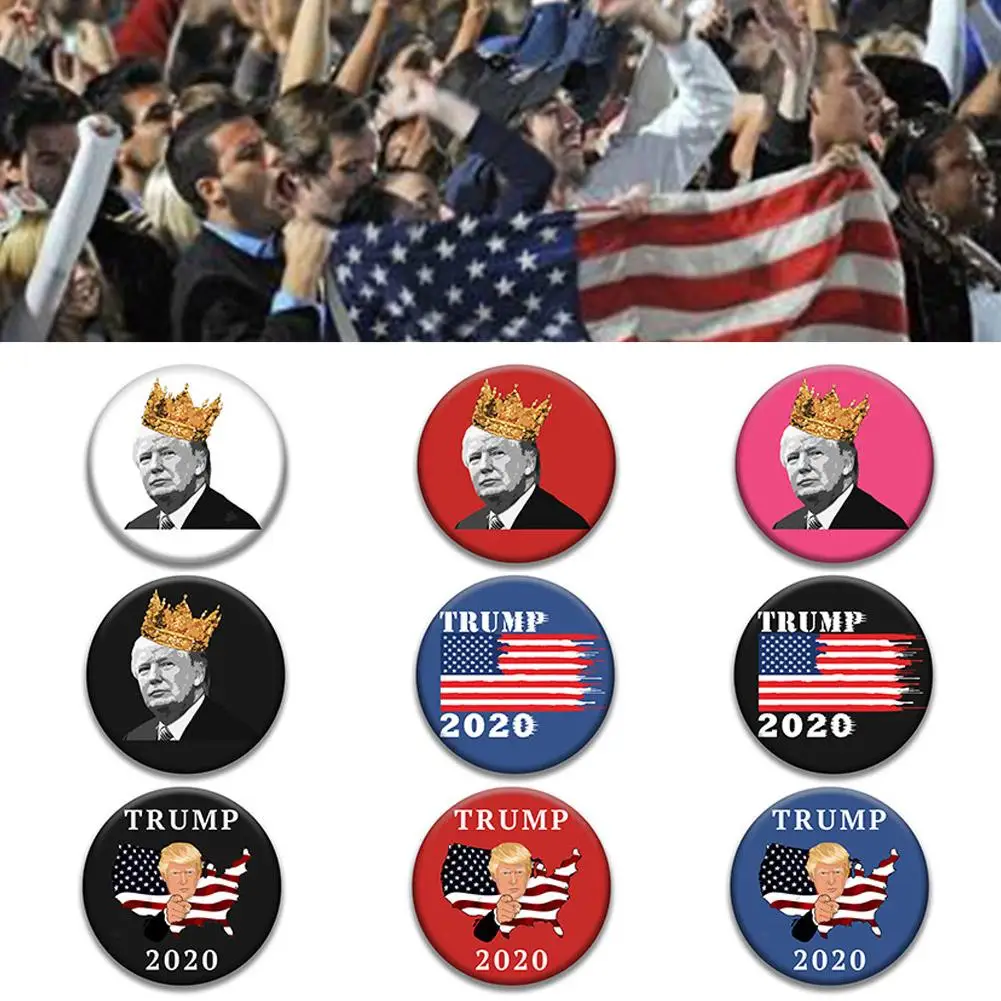 9PCS Trump Buttons Pins Donald Presidential Election Campaign Keep America Great Button Badge | Дом и сад