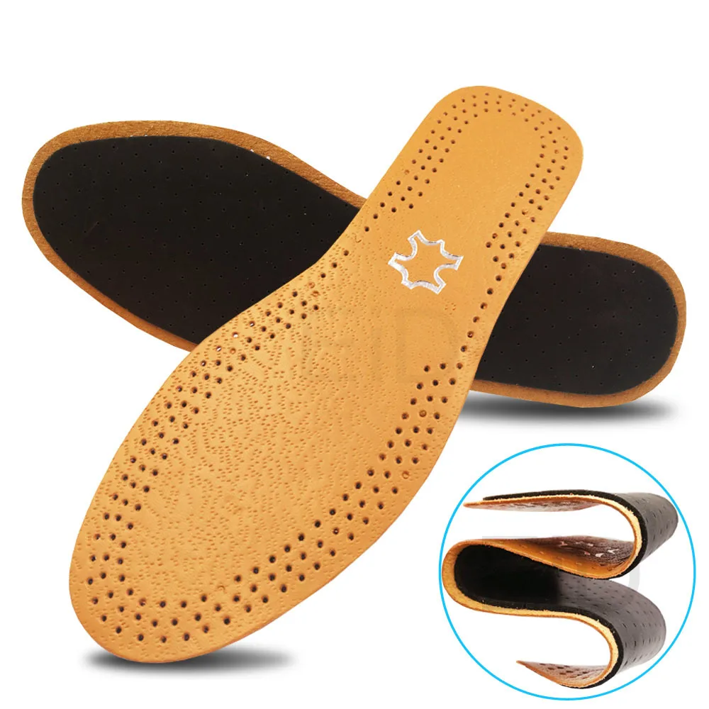 Ультратонкий дышащий дезодорант кожа insole стелька для плоских ног супинатор ортопедический обувь вставки в обувь для мужчин и женщин