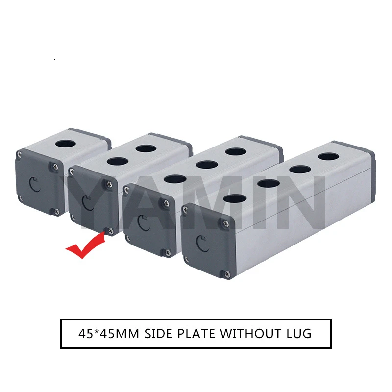 45MM 2 Hole 16/19/22mm Aluminium Alloy Protective Box For Metal Push Button Switch IP67 Waterproof Industrial 12/3/4 Holes Single Row - Цвет: 45MM 2 Hole