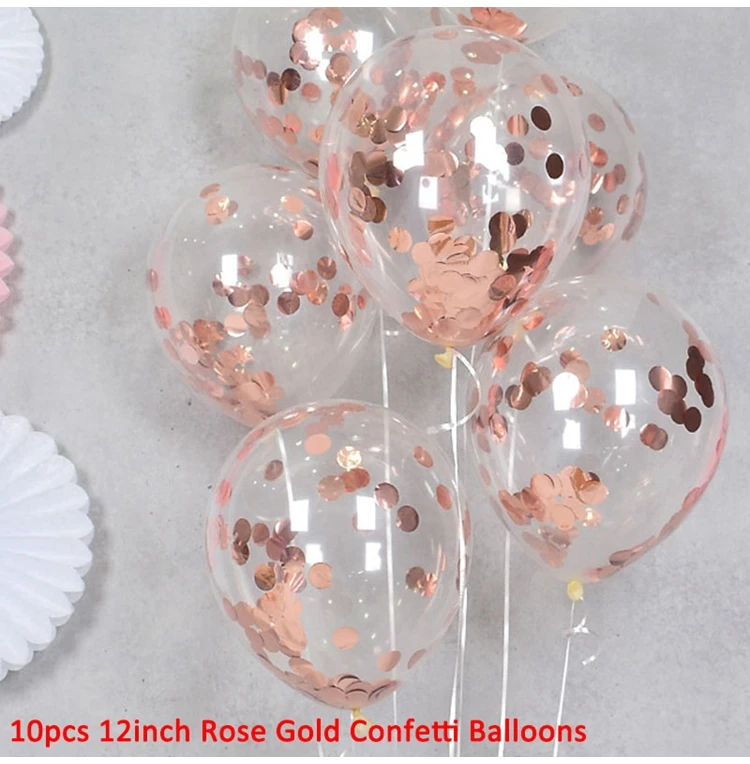 rose gold confetti 10 шт смешанный воздушный шар "Конфетти" Свадебные украшения для детского душа Девичник вечерние DIY Настольные принадлежности - Цвет: rose gold confetti