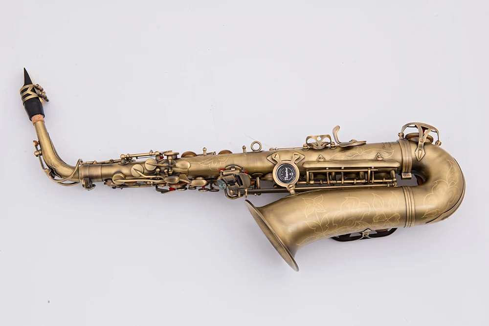 Vintage Sand Gold NAIPUTESI NT- 802 Key Type Alto Saxophone Antique Copper Simulation alto sax abalone buckle piece Accept OEM | Спорт и