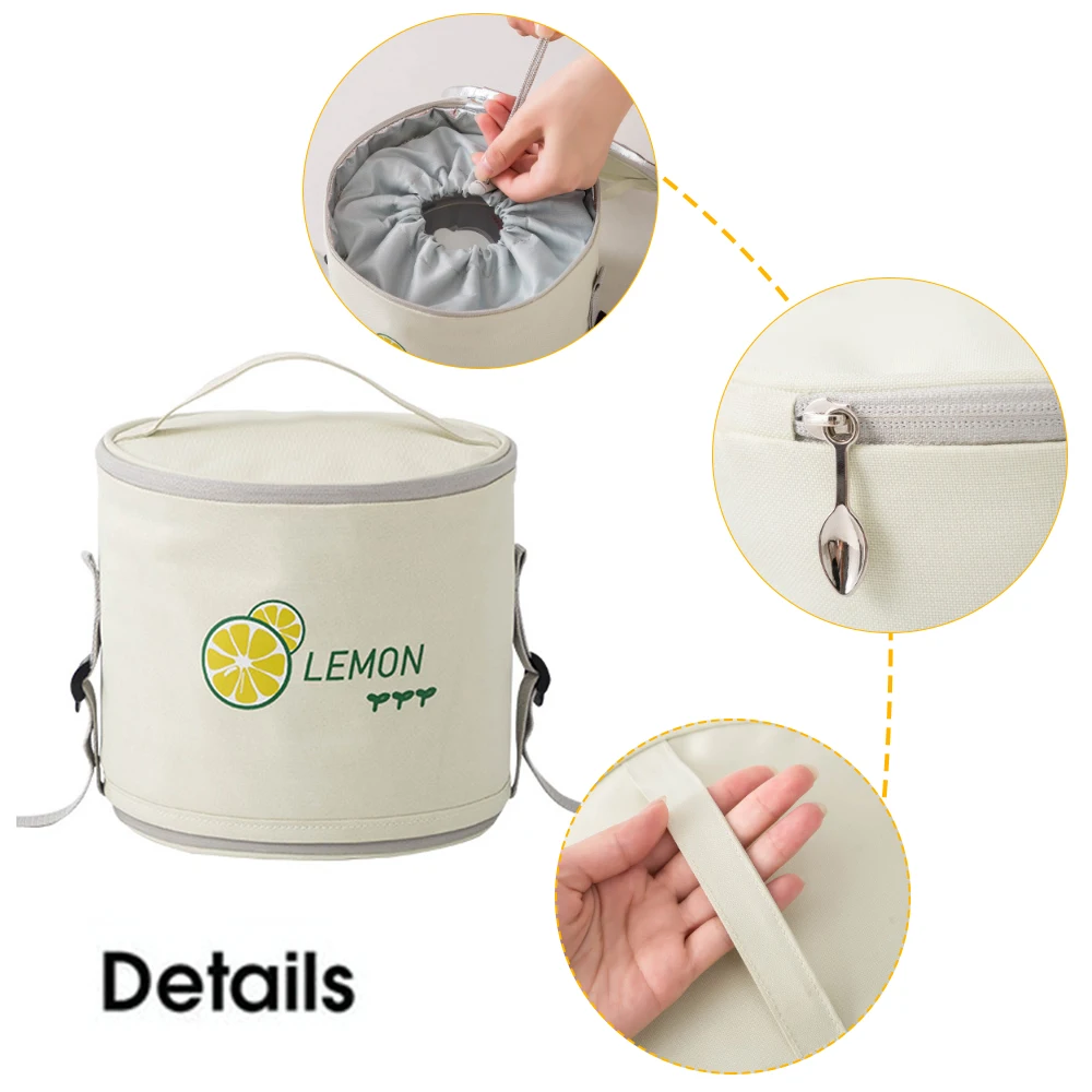 Портативный Луч рот большой емкости изолированный Ланч бокс сумка круглая