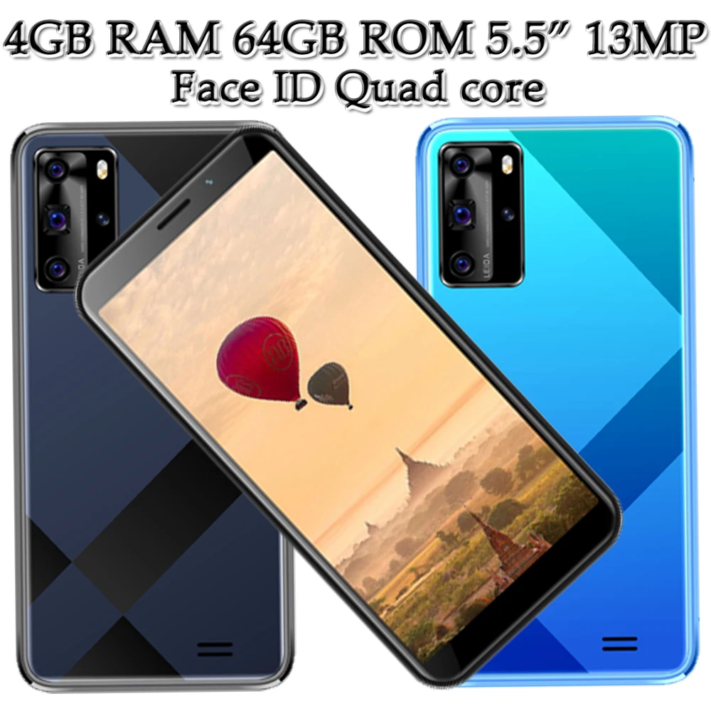 

5MP+13MP 7t 4G RAM 64G ROM 5.5 inch Wifi Unlocked Face ID Smartphones Mobile Phones Front/Back Camera Quad Core Global Version