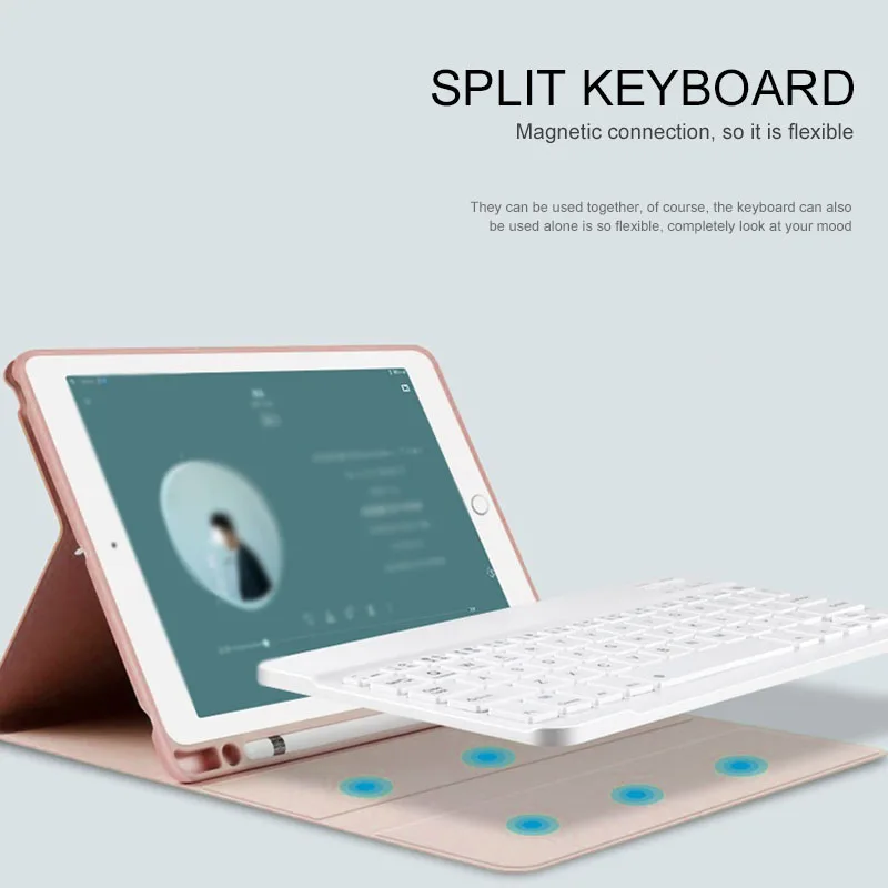 Тонкая портативная Мини Беспроводная Bluetooth клавиатура + магнитная Абсорбирующая