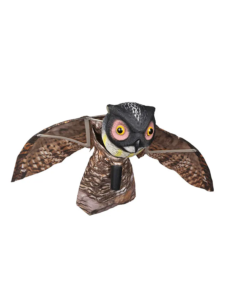 

Fake Prowler Owl with Moving Wing Bird Proof Repellent Garden Owl Decoy Pest Scarer Sparrow Bird Scarecrow