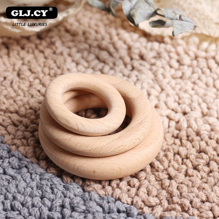 Прорезыватель для зубов из натурального дерева 10 шт. кольца нетоксичные здоровые