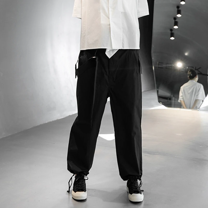 

CHICEVER High Street Overalls Pants For Women High Waist Loose Patchwork Solid Long Trousers Female Fashion Clothing 2021 Summer