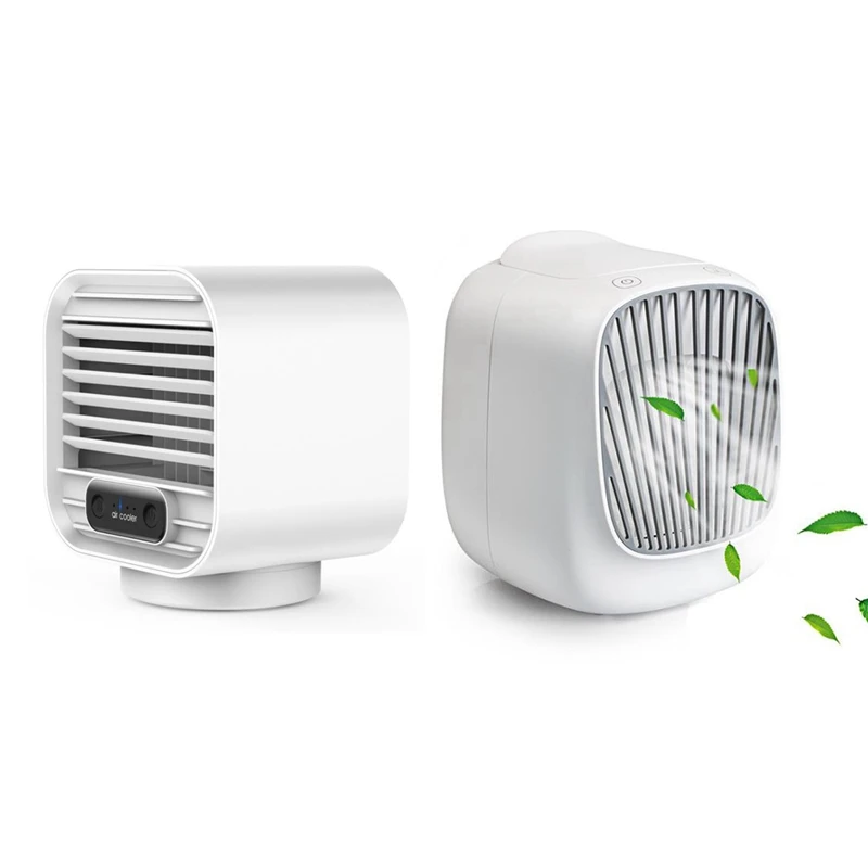 

Мини вентилятор водяного охлаждения белый с регулируемой скоростью, Настольный кулер с 7-цветной светодиодной подсветкой, для дома, офиса, с...