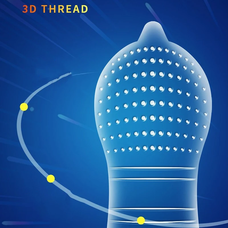 Удовольствие более 10 шт. 3D презервативы с нитями нитки Талия Спайк для полового