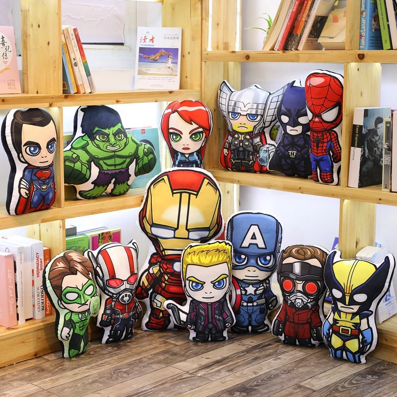 

38-70cm Marvel Avengers Cute Spiderman Iron Man Plush Toys Soft Anime Character Pillow Home Decoration Gifts for Kids