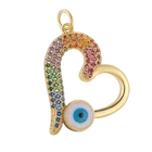 Juya ручной работы Радужный Цирконий Золотая Любовь Сердце греческий сглаз Эмаль Подвески для DIY подвесной браслет, ожерелье принадлежности