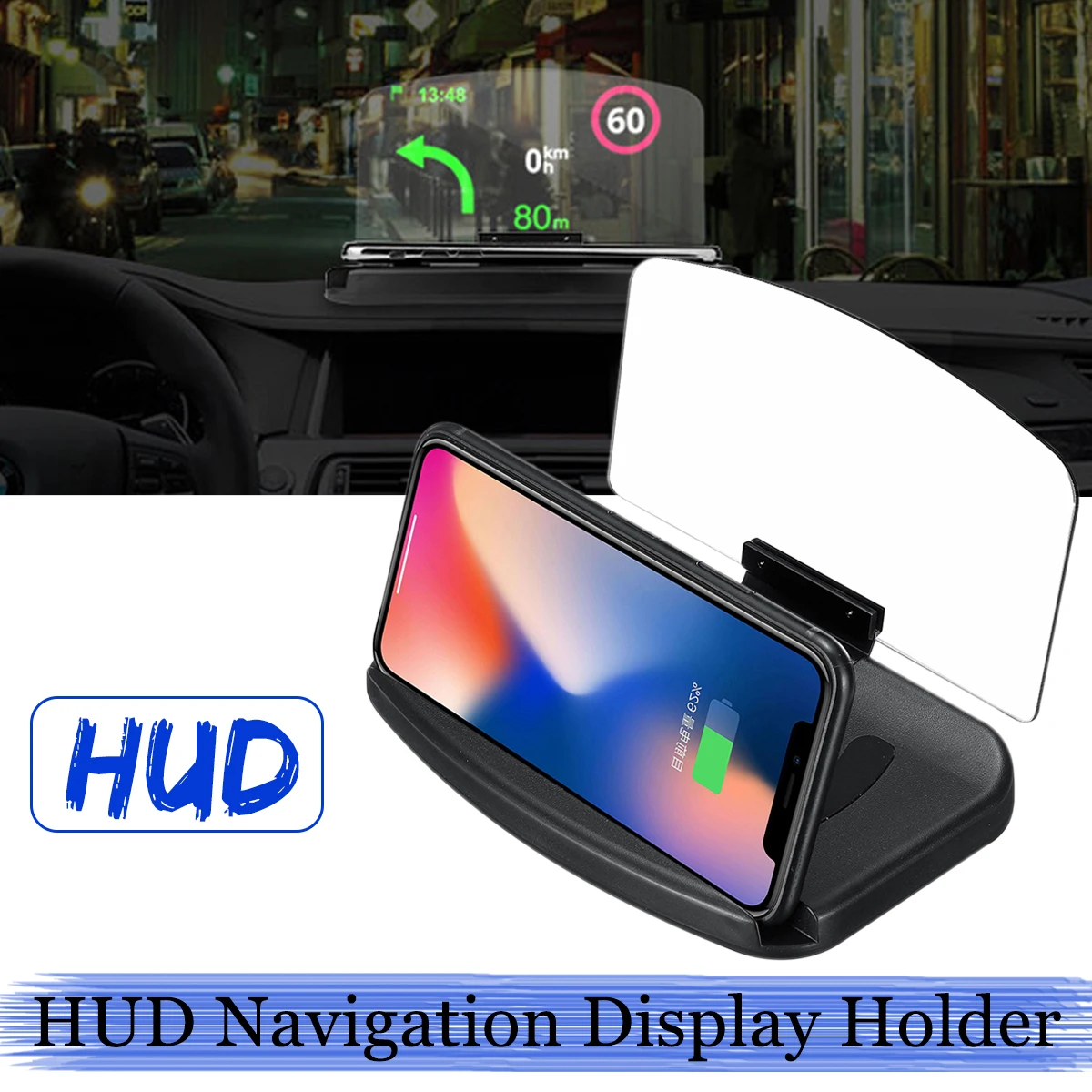 Автомобильное беспроводное зарядное устройство Qi HUD GPS для Samsung S9 Plus S10 + S10E 10 Вт/7 5