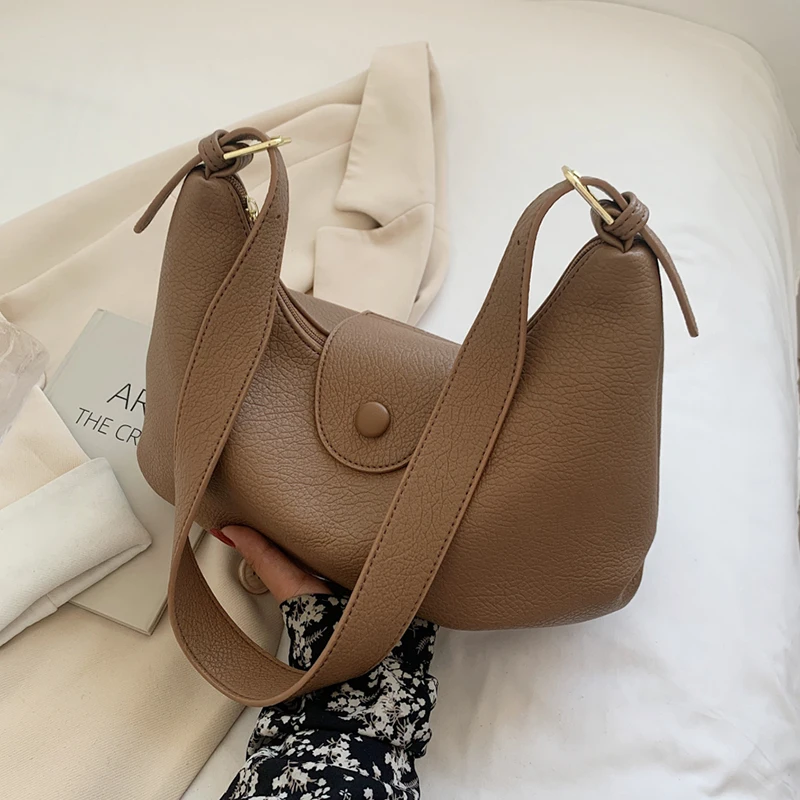 

Solid Color PU Leather Crossbody Bags for Women 2021 Summer New Simple Design Shoulder Purses Travel Out Shopping Handbag