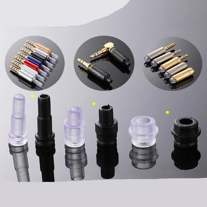 

10Pcs 3.5MM headphone plug tail tube DIY repair headphone cable protection silicone tube tail sleeve plug 4/6mm tail diameter