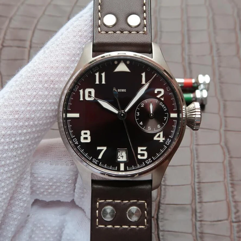 

Men's Watchws Automatic Mechanical Watch For Men IW500422 Brown Dial 46mm Leather Strap Luxury Watch 1:1 AAA Replica Watch