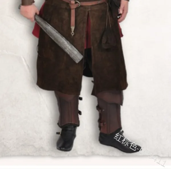 Средневековая защита для ног викингов Larp Greaves кожаный ремешок броня часть