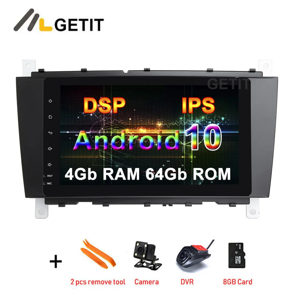DSP Android 10 Автомобильный DVD Радио Стерео GPS для Mercedes/Benz W203 W209 W219 A160 C180 C200