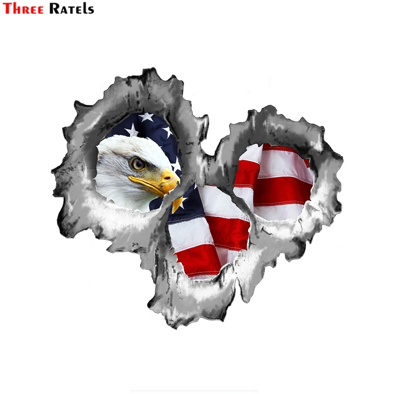 

Наклейка для мотоцикла, скейтборда Three Ratels FC25, металлическая, 3 выстрела, с американским белоголовым орлом Автомобильная наклейка из ПВХ
